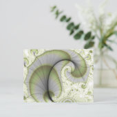 Leafy Green Abstrakt Fraktal Muster Postkarte (Stehend Vorderseite)