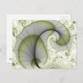 Leafy Green Abstrakt Fraktal Muster Postkarte (Vorne/Hinten)