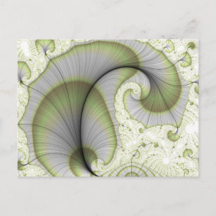 Leafy Green Abstrakt Fraktal Muster Postkarte