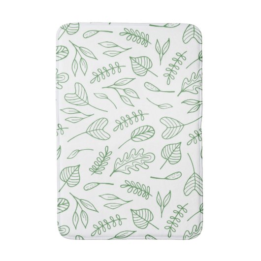 Leafy Green auf weißem Hintergrund Badematte (Vorderseite Vertikal)