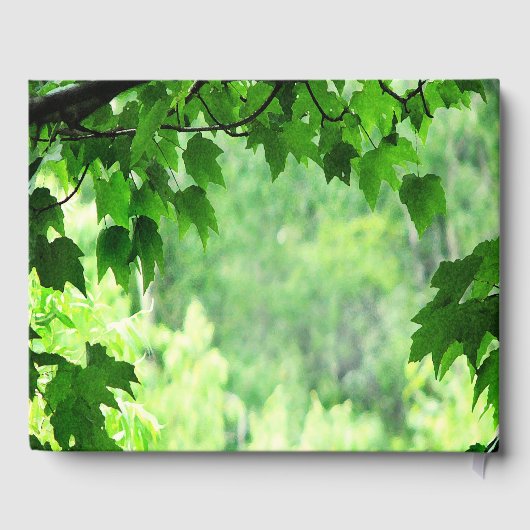 Leafy Green Birthday Party Guest Book Gästebuch (Rückseite)