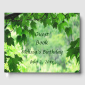Leafy Green Birthday Party Guest Book Gästebuch (Vorderseite)