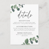 Leafy Green Elegance Wedding Details Begleitkarte (Vorderseite)