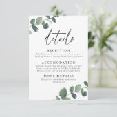 Leafy Green Elegance Wedding Details Begleitkarte (Stehend Vorderseite)
