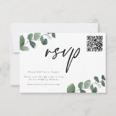 Leafy Green Elegance Wedding RSVP Response Card Karte (Vorderseite)