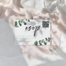 Leafy Green Elegance Wedding RSVP Response Card