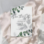 Leafy Green Elegance Wedding Save The Date
