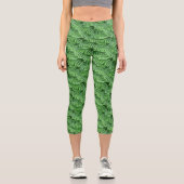 Leafy Green Ferns Nature Pattern Capri Leggings (Vorderseite)