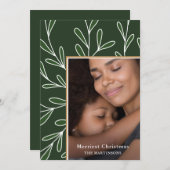 Leafy Green Frame Foto Frohe Weihnachten (Vorne/Hinten)