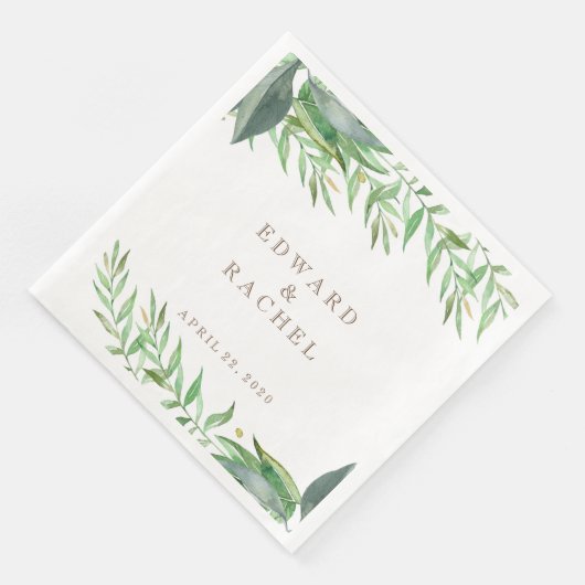 Leafy Green Nuptial Serviette (Ecke)