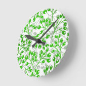 Leafy Green Pattern Moderne Elegante Berries Runde Wanduhr (Winkel)
