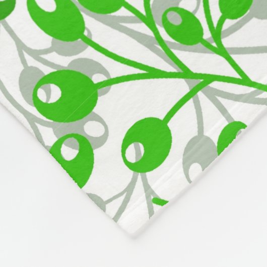 Leafy Green Pattern Moderne Elegante Mit Monogramm Fleecedecke (Ecke)