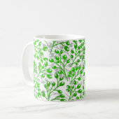Leafy Green Pattern Moderne Eleganter Individuelle Kaffeetasse (Vorderseite Links)