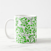 Leafy Green Pattern Moderne Eleganter Individuelle Kaffeetasse (Links)