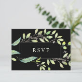 Leafy Green | RSVP Karte (Stehend Vorderseite)