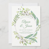 Leafy Green | Save the Date mit Foto und Namen (Vorderseite)