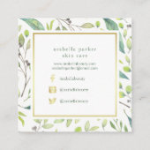 Leafy Green | Trendfarbenes Muster Quadratische Visitenkarte (Rückseite)