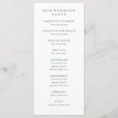 Leafy Green | Trendy Watercolor Wedding Program Programm (Rückseite)