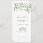 Leafy Green | Trendy Watercolor Wedding Program Programm (Vorne/Hinten)