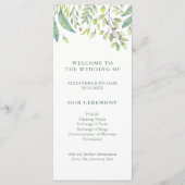 Leafy Green | Trendy Watercolor Wedding Program Programm (Vorderseite)
