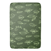 Leafy Green über dunkelgrünen Hintergrund Badematte (Vorderseite Vertikal)