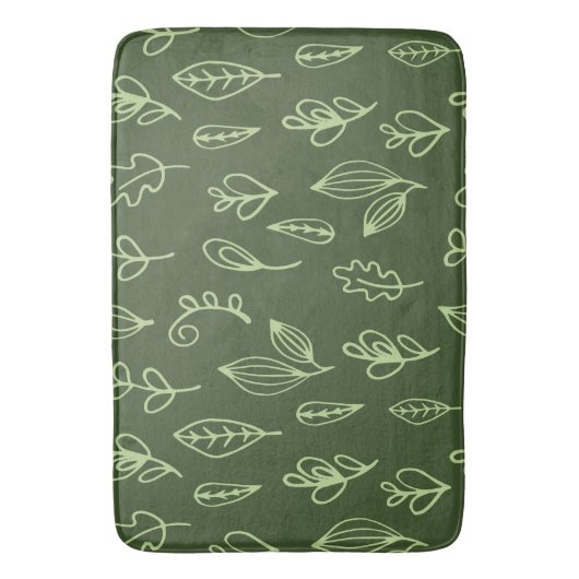 Leafy Green über dunkelgrünen Hintergrund Badematte (Vorderseite Vertikal)