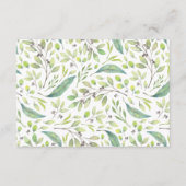 Leafy Green | Wasserfarben-Windeln Begleitkarte (Rückseite)