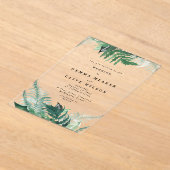 Leafy Greenery Moderne Wasserfarbenhochzeit Acryleinladungen (Ablage )