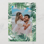 Leafy Greenery Modernes Foto Wasserfarbe Save The Date (Rückseite)