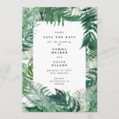 Leafy Greenery Modernes Foto Wasserfarbe Save The Date (Vorderseite)