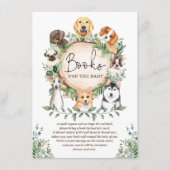 Leafy Greenery Puppy Dog Books for Baby Shower Begleitkarte (Vorderseite)