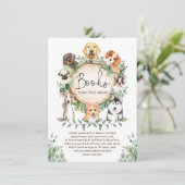 Leafy Greenery Puppy Dog Books for Baby Shower Begleitkarte (Stehend Vorderseite)