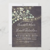 Leafy Greenery | Rustikale Hochzeitseinladung Einladung (Vorderseite)