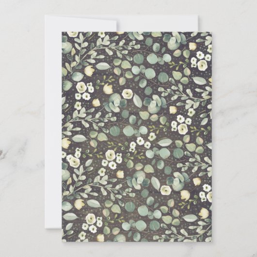 Leafy Greenery | Rustikale Hochzeitseinladung Einladung (Rückseite)