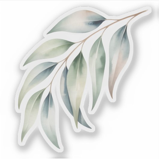 Leafy Greens Watercolor Sticker (Vorderseite)