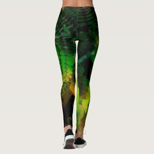 Leafy Grüntöne Leggings (Rückseite)
