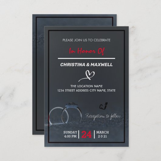 Leafy Hoops Hochzeitseinladungen RSVP Karte (Vorne/Hinten)