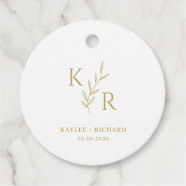 Leafy Initials Wedding Bridal Verlobung Probe Geschenkanhänger