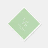 Leafy Initials Wedding Verlobung Brautparty Serviette (Ecke)