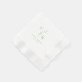Leafy Initials Wedding Verlobung Brautparty Serviette (Ecke)