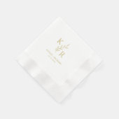 Leafy Initials Wedding Verlobung Brautparty Serviette (Ecke)