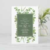 Leafy Jade Religious Invitations Einladung (Stehend Vorderseite)