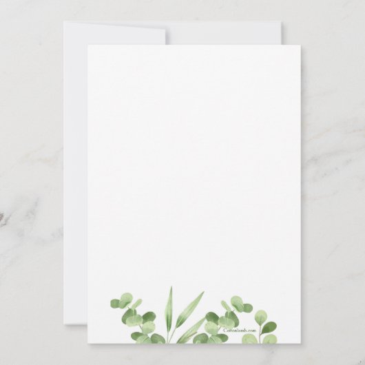 Leafy Jade Religious Invitations Einladung (Rückseite)