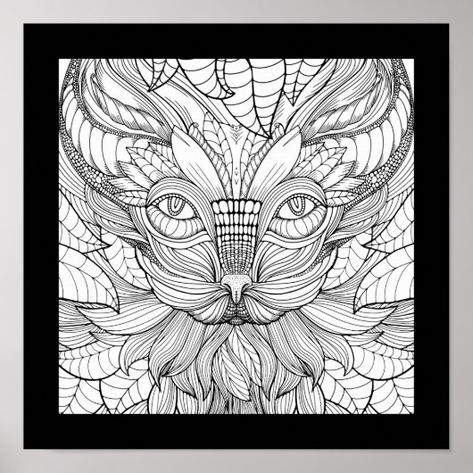 Leafy Jungle Cat Peeking durch die Blätter Poster (Vorne)