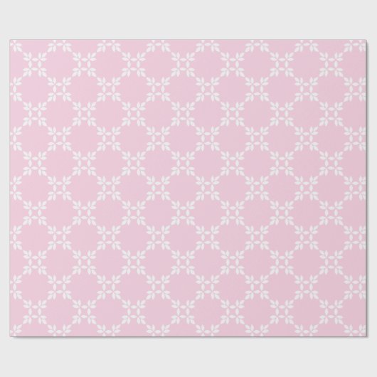 Leafy Lattice in Pink Geschenkpapier (Flach)
