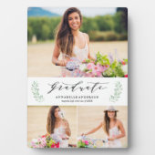 Leafy Laurels Abschluss Foto Plaque Fotoplatte (Vorderseite)