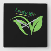 Leafy Life Quadratische Wanduhr (Vorderseite)
