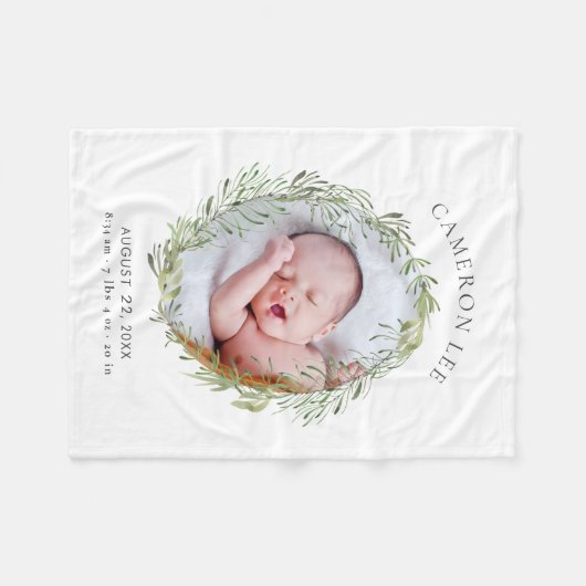 Leafy Meadow Stats Baby Blanket Fleecedecke (Vorderseite (Horizontal))