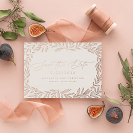 Leafy Minimal Modern Save the Date Folieneinladung