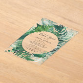 Leafy Modern Watercolor Acrylic Brautparty Acryleinladungen (Ablage )